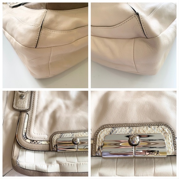 🌸Coach🌸 Leather Bag With Crocodile Accents Zip - Picture 4 of 10